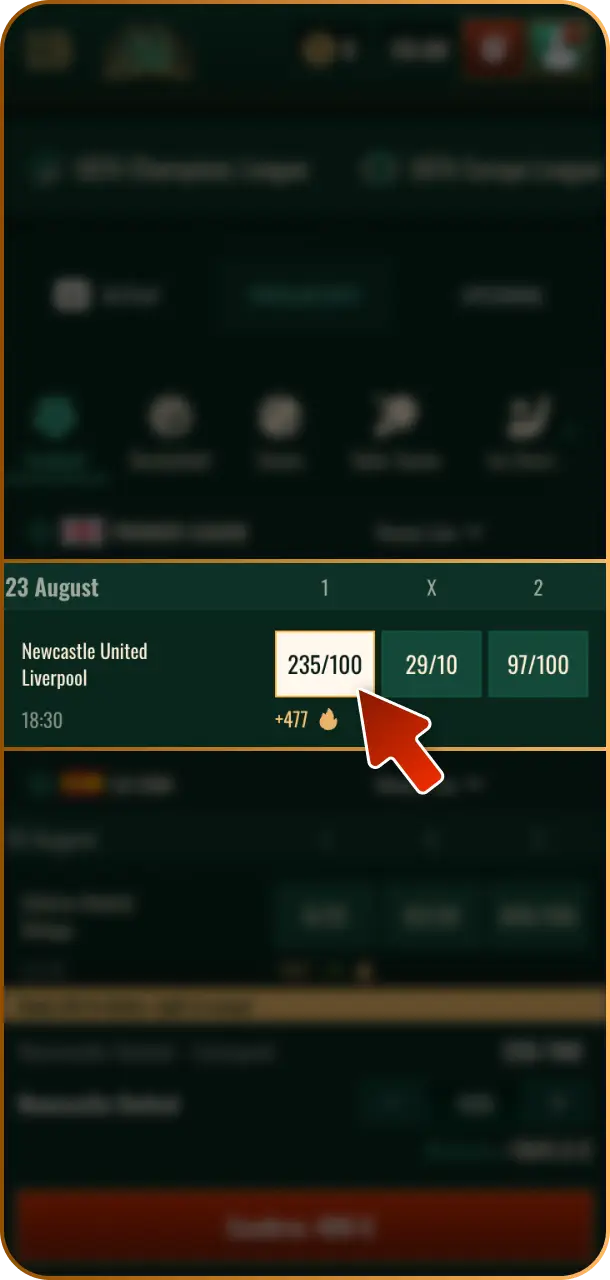 Add To Betslip by tapping your chosen odds to save your selection on Spybet.