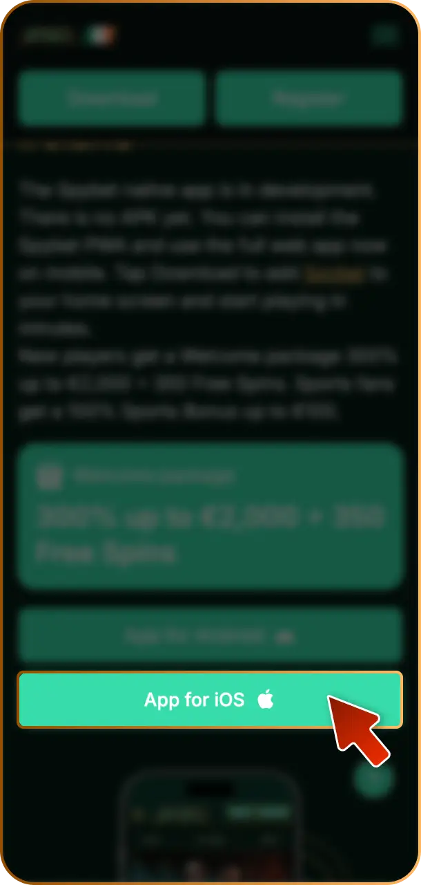 Click the Download for iOS Button to start getting the official Spybet app for your iPhone or iPad in Ireland.