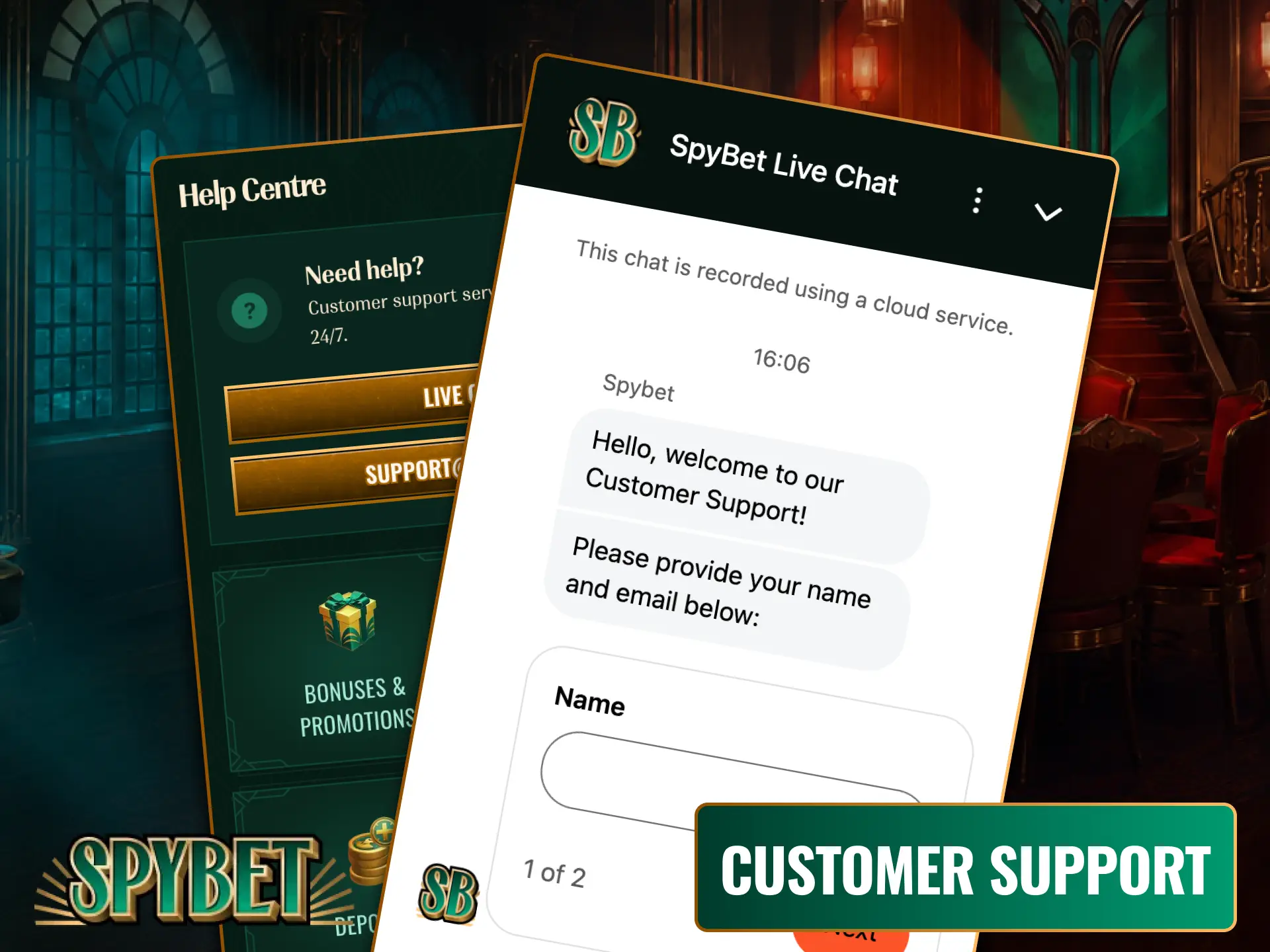 Contact 24/7 customer support via the mobile application to resolve any inquiries with Spybet.