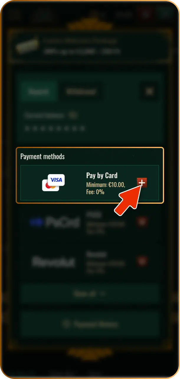 Make a deposit using reliable methods to top up for Spybet Aviator.