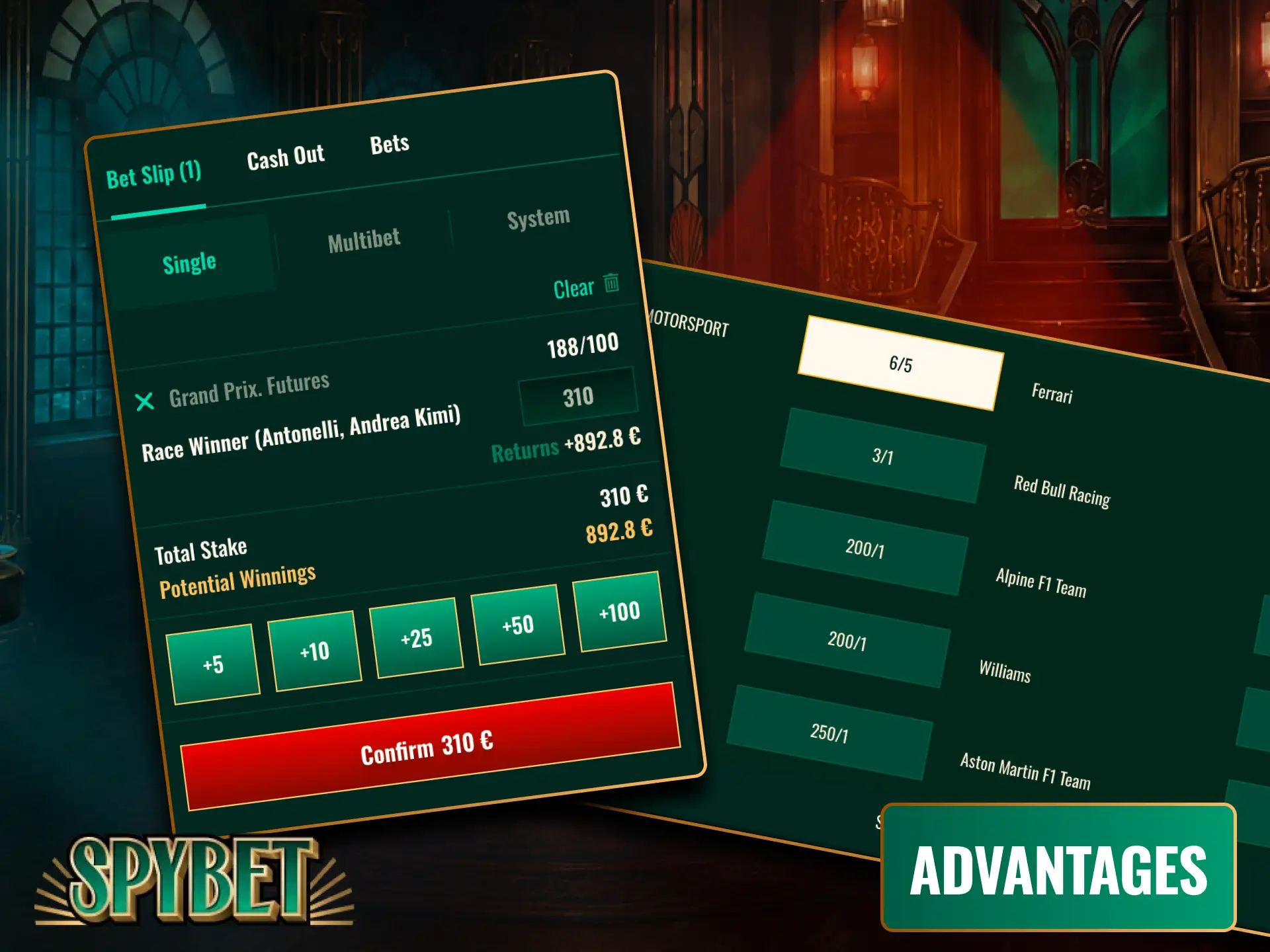 Discover the key Advantages of Betting for Formula 1 on Spybet, featuring competitive odds, live race stats, and fast cashouts.