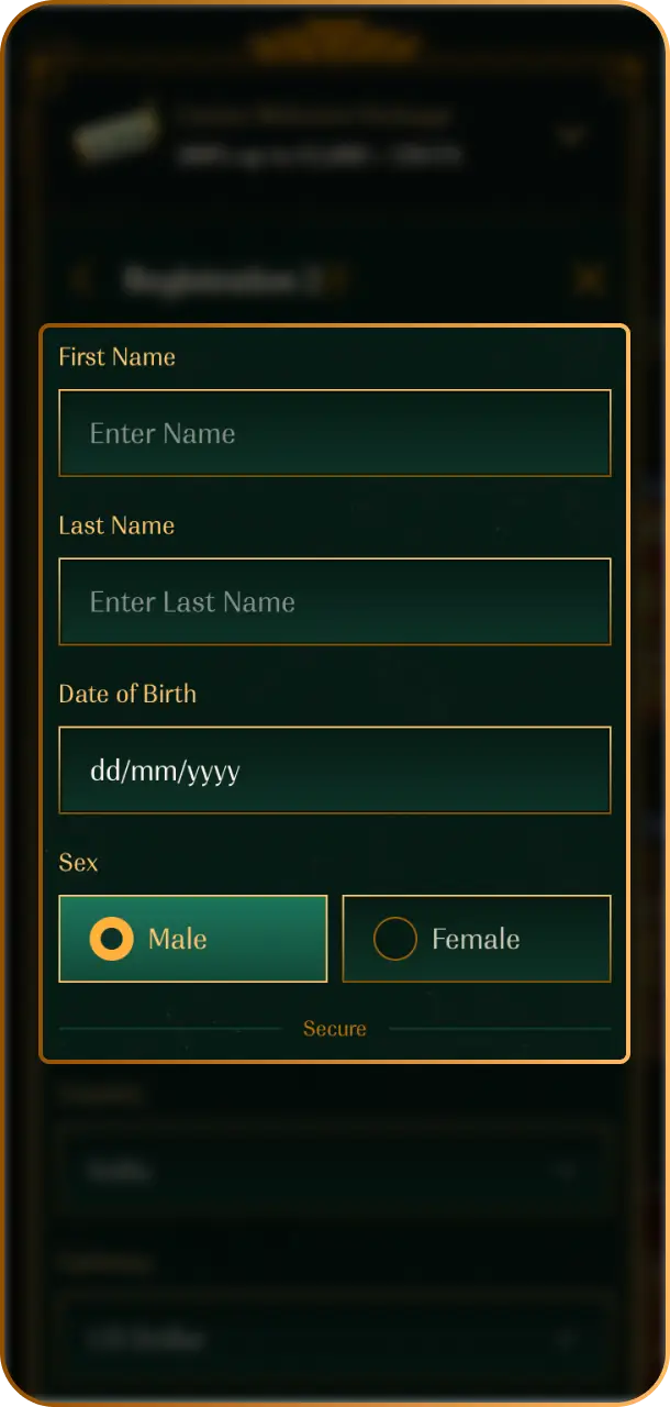 Enter Personal Info accurately to build your account profile on Spybet.