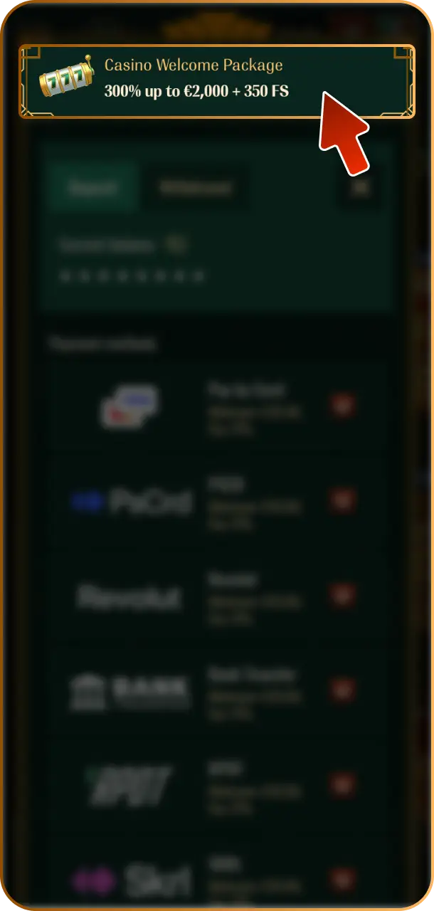 Opt In to the welcome offer or promo promotion of your choice at Spybet.