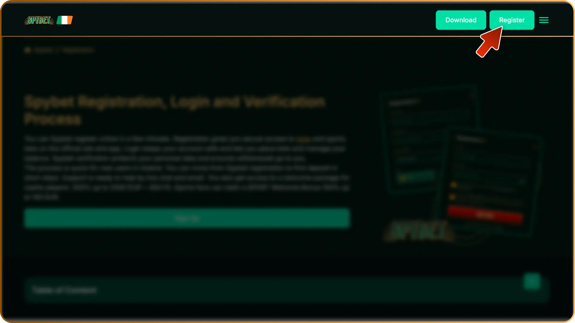 Start the quick registration process on the official Spybet website in Ireland.