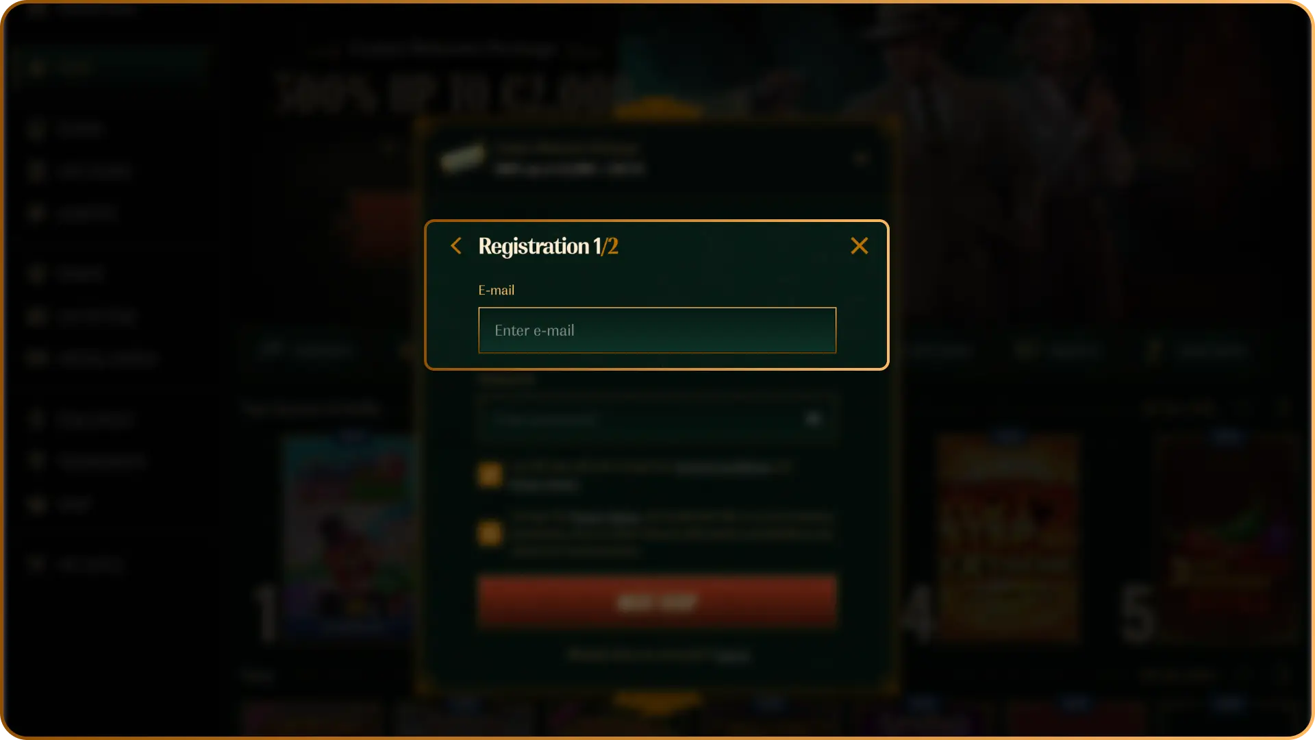 Choose Method for signing up using your preferred email or mobile option on Spybet.