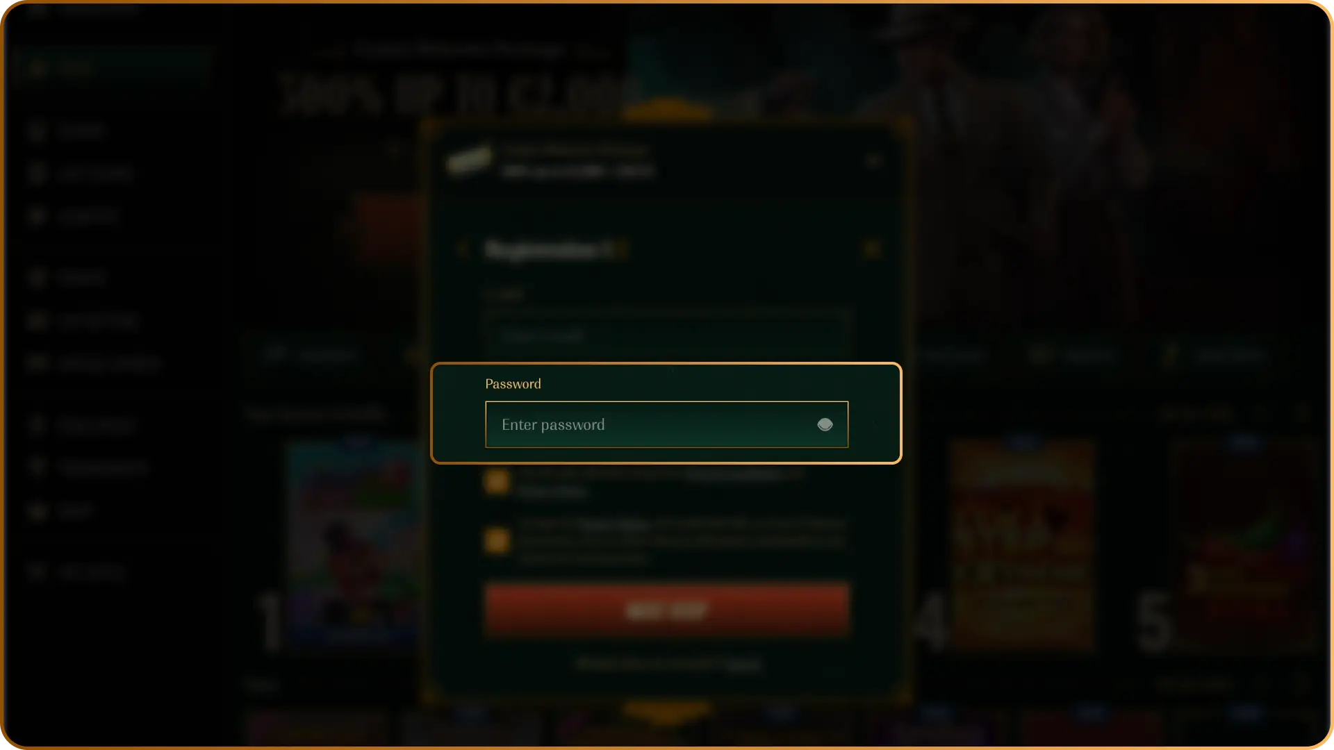 Secure Password by creating a strong, unique combination for your Spybet account.