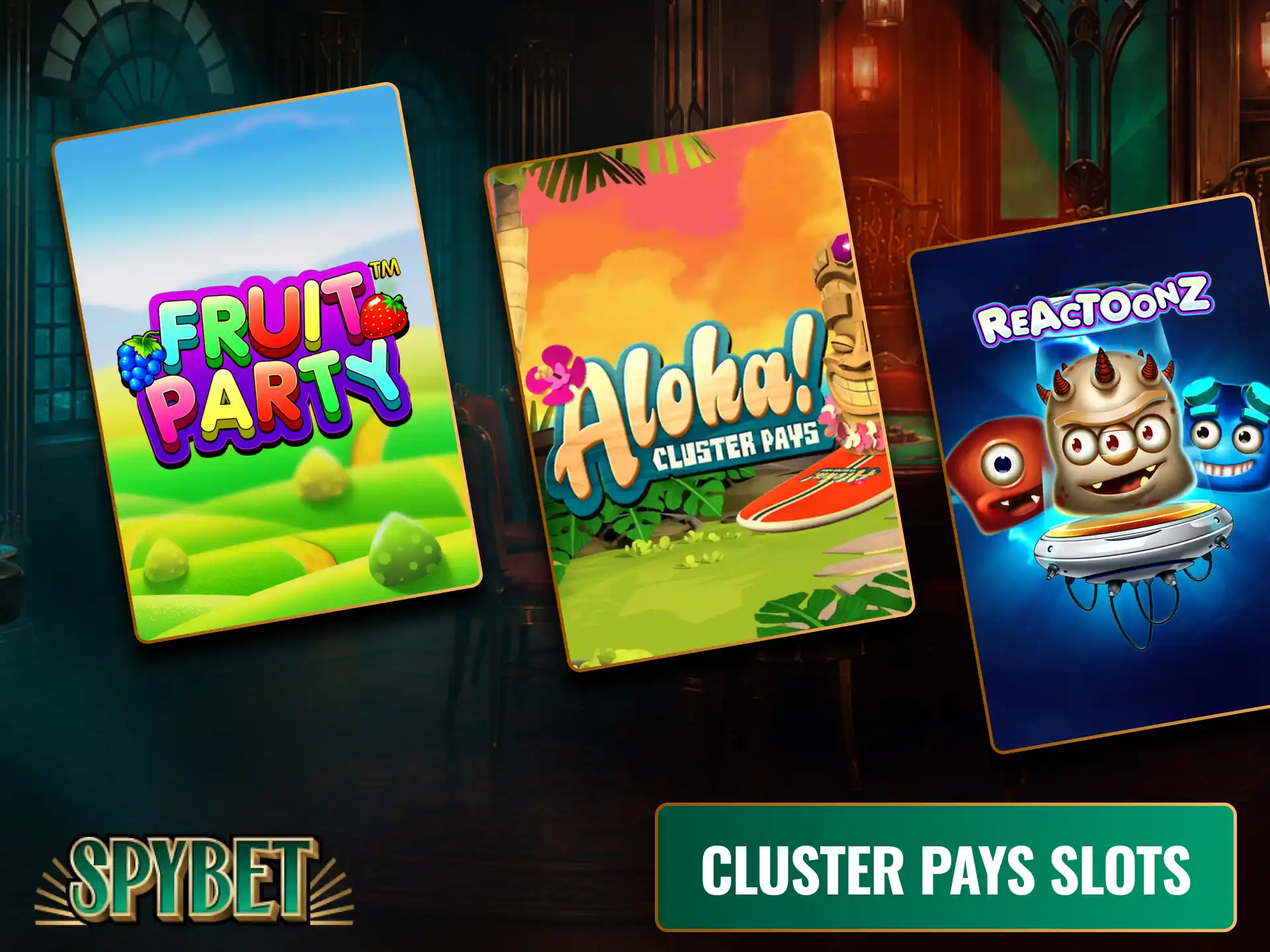 Form winning groups and trigger chain reactions on dynamic Cluster Pays Slots at Spybet.