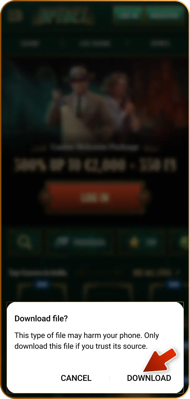 Choose the appropriate download option for either iOS or Android on Spybet.