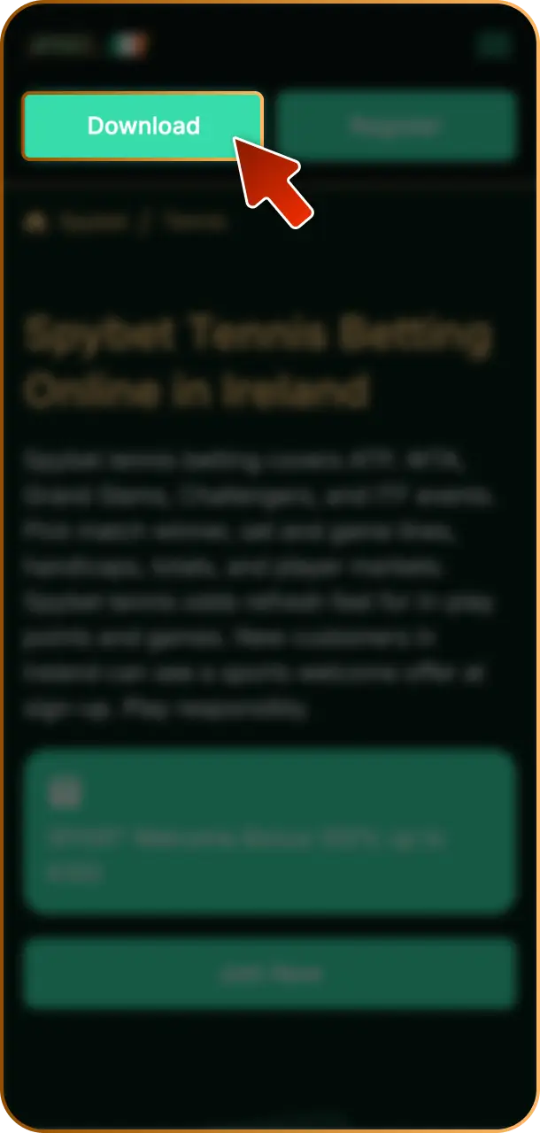 Access the official Spybet platform directly from any browser on your mobile device in Ireland.